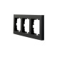 Рамка тройная горизонтальная LEZARD Vesna черная 742-4200-148
