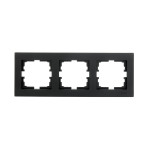 Рамка тройная горизонтальная LEZARD Vesna черная 742-4200-148