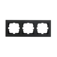 Рамка тройная горизонтальная LEZARD Vesna черная 742-4200-148
