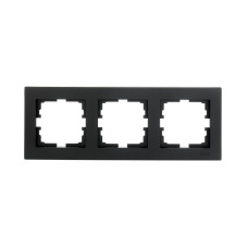 Рамка тройная горизонтальная LEZARD Vesna черная 742-4200-148