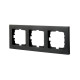 Рамка тройная горизонтальная LEZARD Vesna черная 742-4200-148