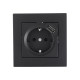 Розетка одинарна з/з з USB LEZARD Vesna чорна 742-4288-181