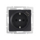 Розетка одинарная с/з с USB LEZARD Vesna черная 742-4288-181