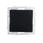 Розетка одинарная с/з с крышкой LEZARD Vesna черная 742-4288-123B