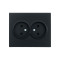 Розетка двойная б/з LEZARD Vesna черная 742-4200-128B