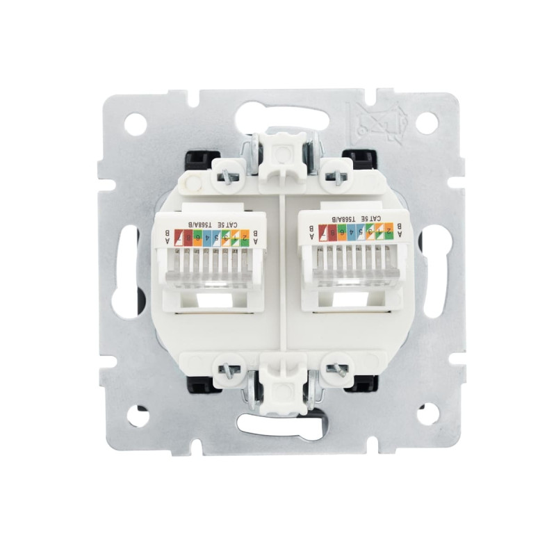 Розетка двойная компьютерная LEZARD Vesna черная 742-4288-141