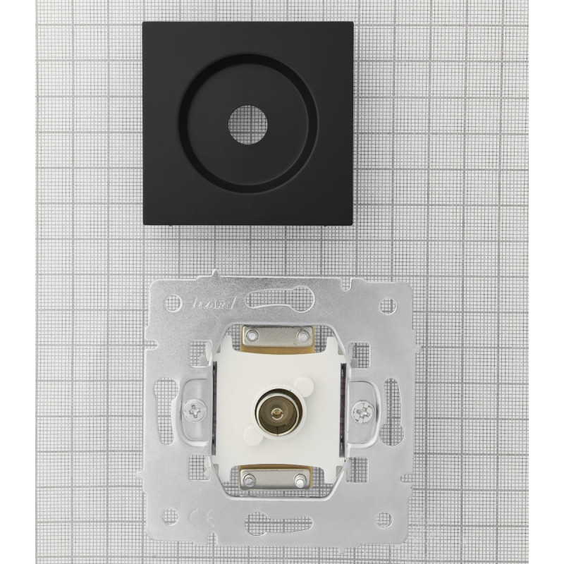 Розетка телевизионная проходная LEZARD Vesna черная 742-4288-129