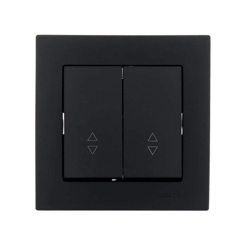 Выключатель двухклавишный проходной LEZARD Vesna черный 742-4288-106