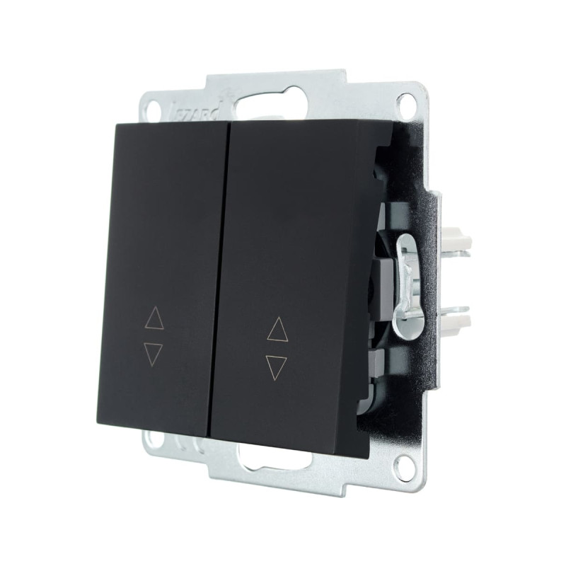 Выключатель двухклавишный проходной LEZARD Vesna черный 742-4288-106