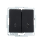 Выключатель двухклавишный проходной LEZARD Vesna черный 742-4288-106