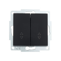 Выключатель двухклавишный проходной LEZARD Vesna черный 742-4288-106