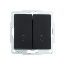 Выключатель двухклавишный проходной LEZARD Vesna черный 742-4288-106