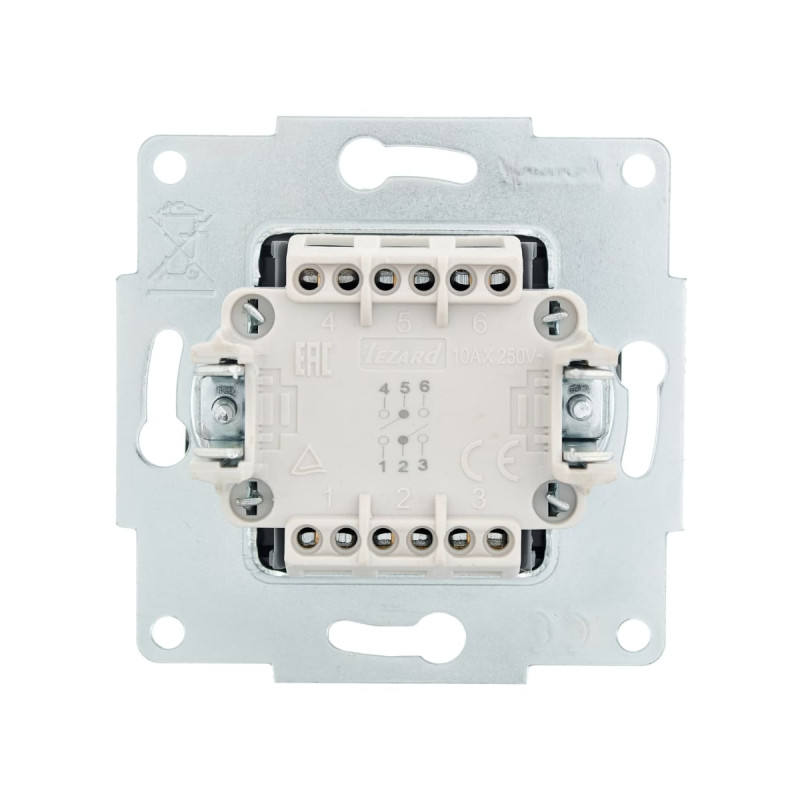 Выключатель двухклавишный проходной LEZARD Vesna черный 742-4288-106