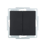 Вимикач двоклавішний LEZARD Vesna чорний 742-4288-101