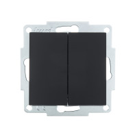 Выключатель двухклавишный LEZARD Vesna черный 742-4288-101