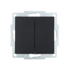 Выключатель двухклавишный LEZARD Vesna черный 742-4288-101