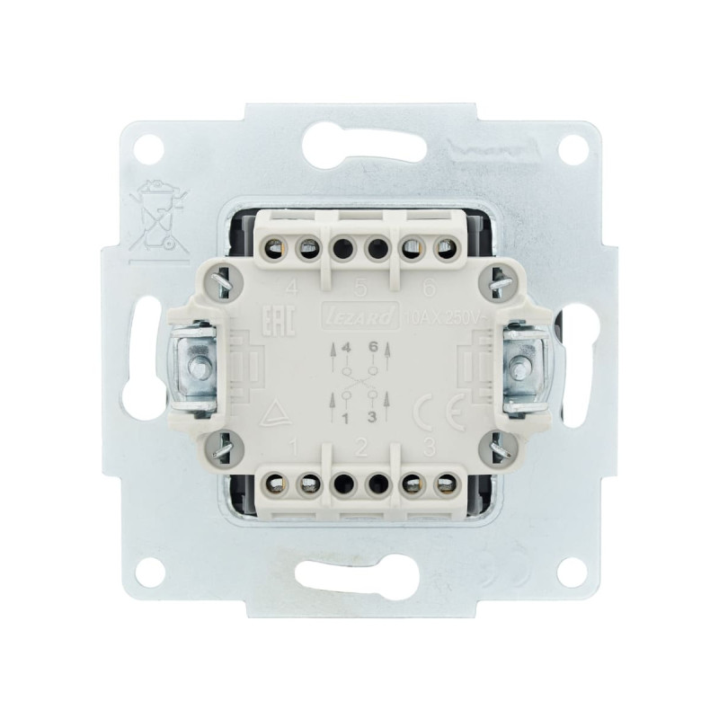 Вимикач одноклавішний проміжний LEZARD Vesna чорний 742-4288-107