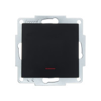 Выключатель одноклавишный с подсветкой LEZARD Vesna черный 742-4288-111