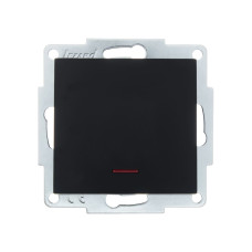 Выключатель одноклавишный с подсветкой LEZARD Vesna черный 742-4288-111