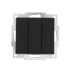 Выключатель трехклавишный LEZARD Vesna черный 742-4288-109