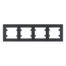 Рамка 4X горизонтальна, Lumina-Intens, чорна Hager WL5743