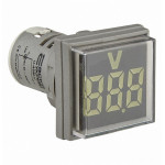 Світлосигнальна арматура з індикатором напруги (АС) серії U-ADM-V ᴓ22мм, квадратна, біла  АСКО A0190010142