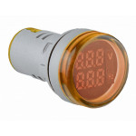 Светосигнальная арматура с индикатором напряжения (АС) и частоты серии U-ADM-VHz ᴓ22мм, круглая, желтая A0190010180