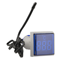 Светосигнальная арматура с индикатором температуры серии U-ADM-T ᴓ22мм, квадратная, синяя АСКО A0190010156