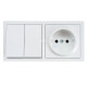 Выключатель 2-й+Розетка 1-на б/з белый 752-0200-170BVP LETO Lezard