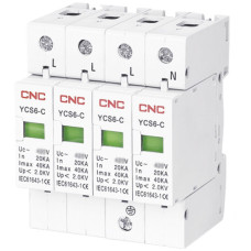 Ограничители импульсного перенапряжения на DIN-рейку YCS6-С 4P 20kA-40kA, 385V, CNC (Б00042941)