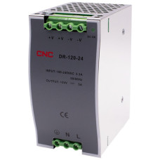 Однофазный блок питания на DIN-рейку DR-120-24V DC In= АС 110-240В / Out=DC 24В 120Вт CNC Б00044062