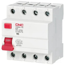 Дифференциальное реле (УЗО) YCB9RL-100, 25А, 3P N, 6kA, 30mA CNC (Б00045345)