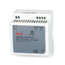 Однофазный блок питания на DIN-рейку DR-30-24V DC In= АС 110-240В / Out=DC 24В 30Вт CNC Б00045979