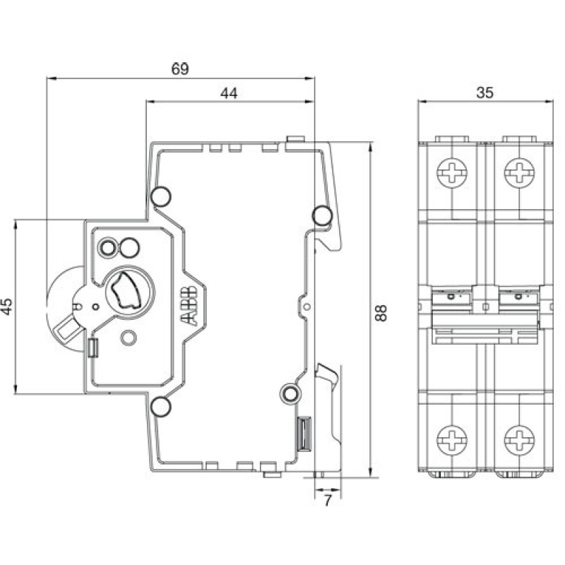 Автоматический выключатель ABB BMS412-B32 2p 32A тип B серия Basic 2CDS642041R0325