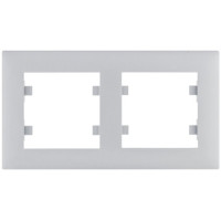 Рамка 2X горизонтальная, Lumina-Intens, серебряная Hager WL5722