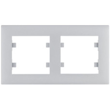 Рамка 2X горизонтальная, Lumina-Intens, серебряная Hager WL5722