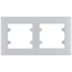 Рамка 2X горизонтальная, Lumina-Intens, серебряная Hager WL5722
