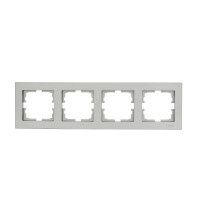 Рамка четверная горизонтальная LEZARD Vesna серая 742-3500-149