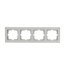 Рамка четверная горизонтальная LEZARD Vesna серая 742-3500-149