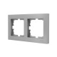 Рамка двойная горизонтальная LEZARD Vesna серая 742-3500-147