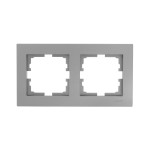 Рамка двойная горизонтальная LEZARD Vesna серая 742-3500-147