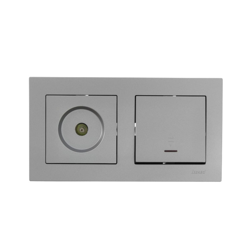 Рамка двойная горизонтальная LEZARD Vesna серая 742-3500-147