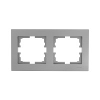 Рамка двойная горизонтальная LEZARD Vesna серая 742-3500-147