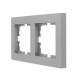 Рамка двойная горизонтальная LEZARD Vesna серая 742-3500-147