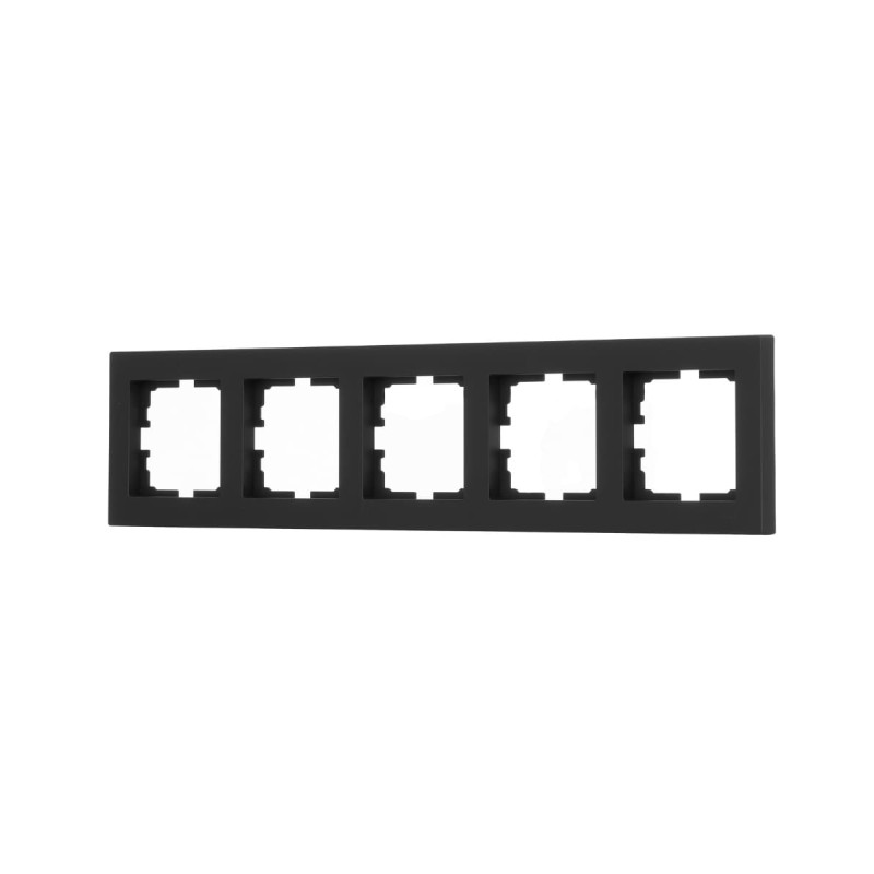 Рамка пятерная горизонтальная LEZARD Vesna черная 742-4200-150