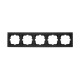 Рамка пятерная горизонтальная LEZARD Vesna черная 742-4200-150