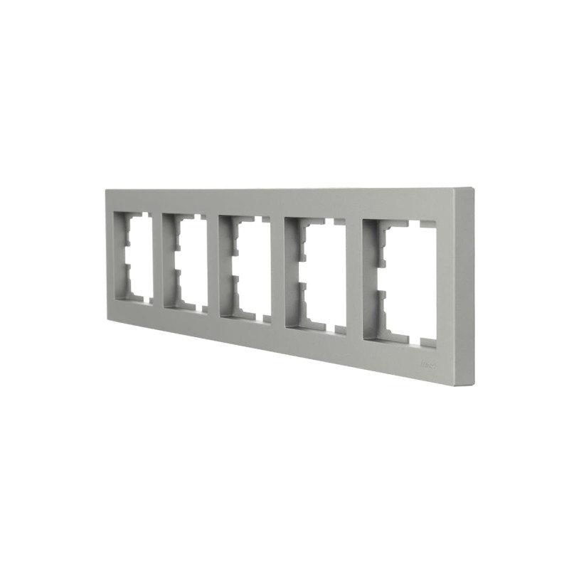 Рамка пятерная горизонтальная LEZARD Vesna серая 742-3500-150