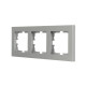 Рамка тройная горизонтальная LEZARD Vesna серая 742-3500-148