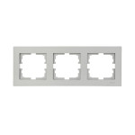 Рамка тройная горизонтальная LEZARD Vesna серая 742-3500-148