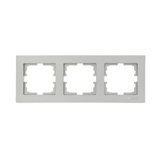 Рамка тройная горизонтальная LEZARD Vesna серая 742-3500-148